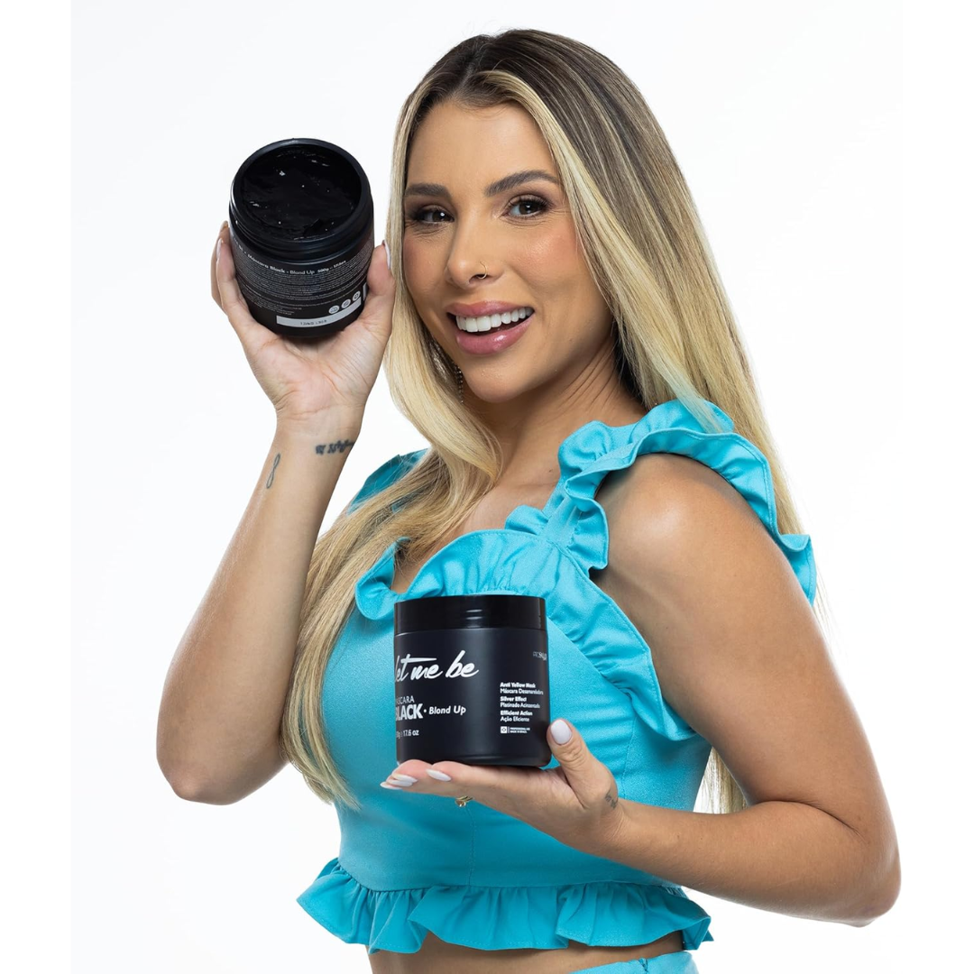 Let Me Be Black Mask Blond Up Silver Effect 500g (17.6 oz) – Toning Mask for Blonde, Silver & Gray Hair